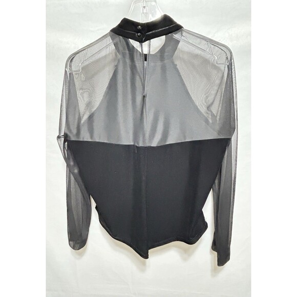 MSK Womens L‎ Black Beaded Sparkle With Mesh Sleeves Top - Picture 9 of 10